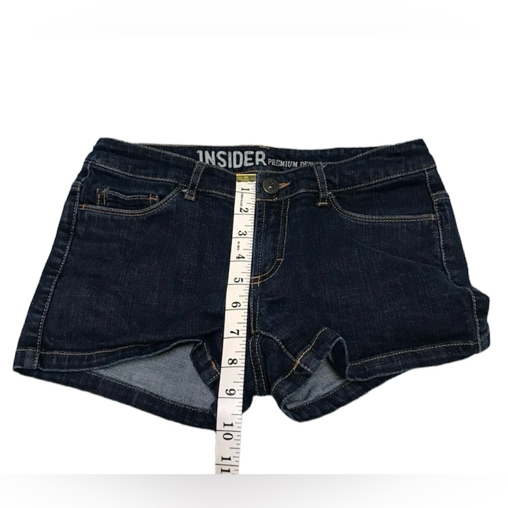 Insider Premium Denim Dark Wash Jean Shorts Low Rise 00 - Picture 4 of 7